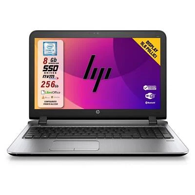 Notebook Pc Portatile HP 450 G3 15" i5-6200u 8Gb 256Gb Win 10 Pro Ricondizionato - Immagine 1 di 4