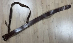 Vintage WW2 era British Royal Army Officer Leather Sam Browne Belt & Cross Strap - Picture 1 of 11