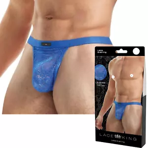 Men's Sexy Thong Bikini Pouch G-string Lace Jockstrap Backless Underwear M/L - Picture 1 of 9