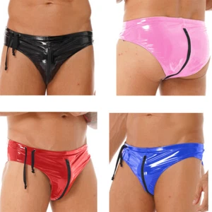 Calzoncillos de cuero patentados de aspecto húmedo para hombre ropa interior club escenario espectáculo pantalones cortos - Imagen 1 de 42