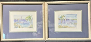 Sarah Malin “Sailing Away” and "Quiet Cove" Signed Print Framed & Matted - Picture 1 of 12