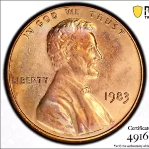 PCGS MS-65 RED! 1983 LINCOLN CENT DOUBLED DIE OBV DDO FS-102 VERY FEW GRADED - Picture 1 of 3