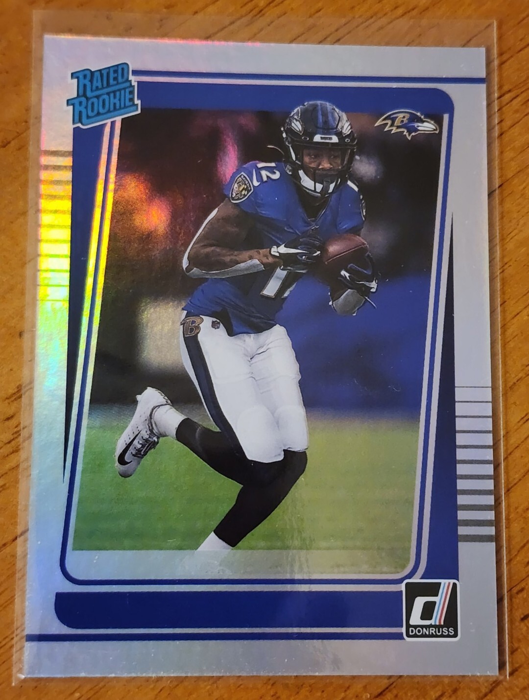 2021 Panini Donruss Rashod Bateman No Name Silver Holo Rookie RC #265 Ravens