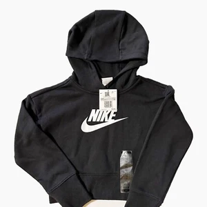 NIKE Girls Toddler Black Sweatshirt Swoosh All Over Fleece Hi Low SZ XS - Picture 1 of 7
