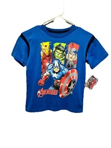 Marvel Kids Avengers Blue Size Large(7) Captain America Hulk Iron Man NWT Tshirt - Picture 1 of 10