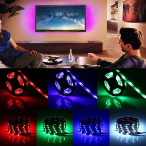 LED Strip Light 5V USB Plug 5050 RGB 3-key Remote Lights Flexible Tape Lights TV - Picture 1 of 11