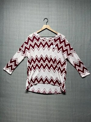 Charming Charlie Women's Blouse White/Red 3/4 Sleeve Scoop Neck Size M - Image 1 of 4