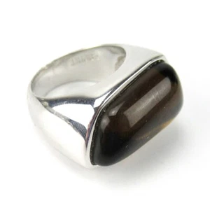 ESPRIT DESIGNER Ring 925 Sterling Silber Bernsteinfarbener Schmuckstein RG57 TOP - Bild 1 von 5