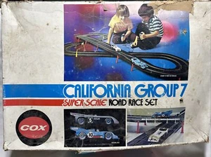 1970s COX CALIFORNIA GROUP 7 SUPER SCALE SLOT CAR SET  PARTS - Picture 1 of 11