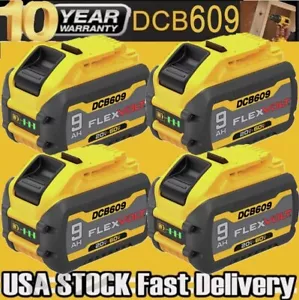 4Pack 9.0 Ah 60 Volt For DeWalt DCB609 20V/60V MAX Lithium Battery Replacement - Picture 1 of 26