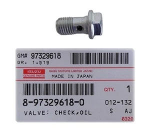 Tornillo de válvula de retención de aceite de boquilla de enfriamiento genuina ISUZU para NPR NQR 4HK1 4HE1 4HG1T - Imagen 1 de 6