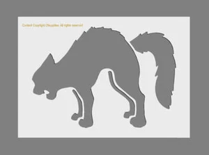 Scared Cat Hissing Mylar Stencil 190 micron re-usable - Picture 1 of 5