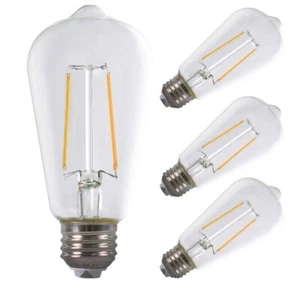 60-Watt Equivalent ST18 Filament Dimmable E26 Edison LED Light Bulb 4-Pack - Picture 1 of 8