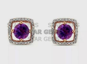 Purple Amethyst Gemstone Cufflink For Men's 925 Sterling Silver Cufflink CF10 - Picture 1 of 2