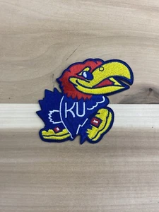 KANSAS UNIVERSITY KU JAYHAWKS 3.5” LOGO IRON ON PATCH - Picture 1 of 1