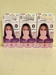 3 Copper Fit Guardwell Face Protector Mask Youth Pink Kids Gaiter New Free Ship - Picture 1 of 10