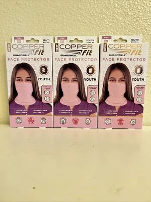 3 Copper Fit Guardwell Face Protector Mask Youth Pink Kids Gaiter New Free Ship - Image 1 of 4