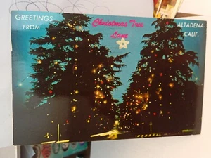 Postal A2 Christmas Tree Lane Altadena California Night View 1963 - Imagen 1 de 2