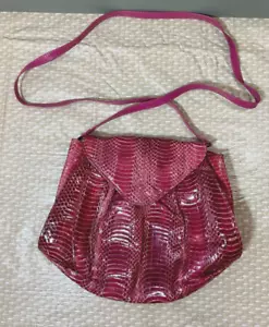J. Renee Vintage Womens PINK Snakeskin Evening Bag Clutch Clasp Purse - Picture 1 of 8