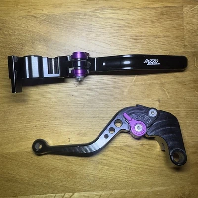 Pazzo Levers Clutch Brake Shorty Aprilia RS660 Tuono 660 RSV4 Tuono V4 PURPLE - Image 1 of 4