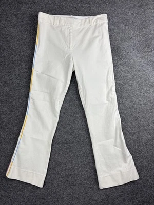 Pantalones Derek Lam 10 Crosby Para Mujer 4 Blanco Arco Iris Lateral Rayas Acampanadas Elástico Foto 1 de 4