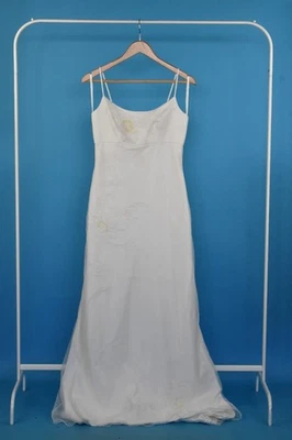 Augusta Jones Ivory Sleeveless Spaghetti A-Line Embroidered Wedding Dress Size 8 - Image 1 of 4
