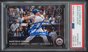 2016 Topps Now #57 Bartolo Colon Signed Impossible Possible PSA Auth AUTO 10 - Picture 1 of 2