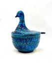 Poule pot couvert  Bitossi Rimini Blu  Aldo Londi  céramique Italie années 1960