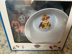 Pottery Barn Kids Paw Patrol Tumbler plate and bowl set NIB - Picture 1 of 2
