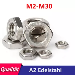 Sechskantmuttern niedrig Flach M2-M30 Feingewinde Muttern DIN 439 M3 M4 M5 M6 M8 - Bild 1 von 11