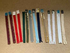 14 30cm/12” Assorted Zips Job Lot - brand new - Picture 1 of 3