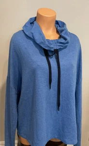 Tek Gear Blue Athletic Top L Funnel Neck Sweatshirt Cinch Zipper New - Picture 1 of 4