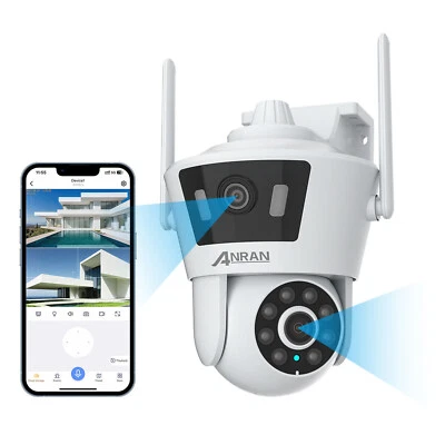 ANRAN Telecamera di sicurezza wireless ANRAN a doppia lente da esterno 4MP Audio - Immagine 1 di 4