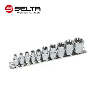 Selta Taiwan 10pc 1/4" & 3/8" Dr. Torx E-Star Female Socket Set: E4-E18 - Picture 1 of 4