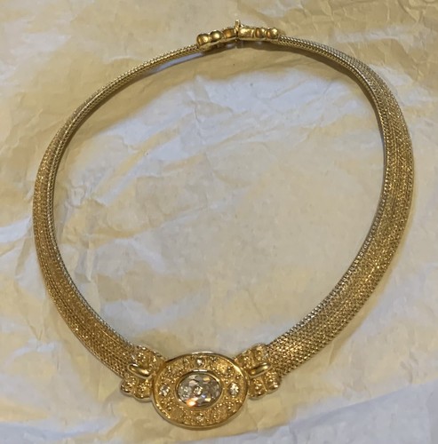 COLLANA VINTAGE CRISTALLO ORO DI GROSSE DESIGNER PER CHRISTIAN DIOR