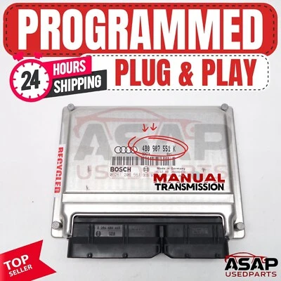 📌 ЗАПРОГРАММИРОВАННЫЙ ЭЛЕКТРОННЫЙ БЛОК УПРАВЛЕНИЯ PLUG & PLAY 2,7 Т MT AUDI A6 2000-2004 S4 2000 4B0907551K - Изображение 1 из 4