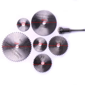 Juego de herramientas rotativas de mandril de tornillo 6xHss hojas de sierra circular discos de núcleo + vástago de 1/8"  - Imagen 1 de 6