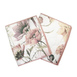 Madison Park King Size Quilted Pillowcases Shams Large Mauve Botanical Flowers - Picture 1 of 6