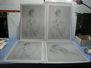 SIGNED Prints VICTORIAN WOMEN OF INSPIRATION Robert Gould Sarah Bernhardt 1980 - Picture 1 of 8