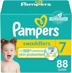 Baby Diapers - Swaddlers - Size 7, 88 Count, Ultra Absorbent Disposable Infant D - Picture 1 of 12