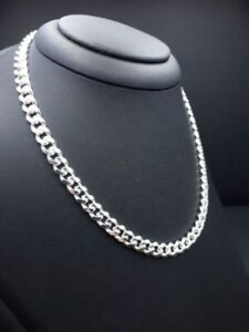 Solid 925 Sterling Silver Cuban link Chain Necklace For Men's Anniversary Gift