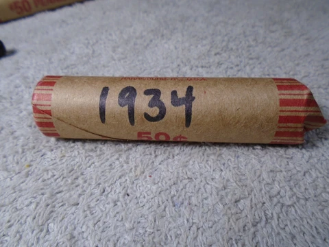 1934 Lincoln Wheat Back 50 Coin Circulated Penny Roll Possible P D S Mint Marks Cover