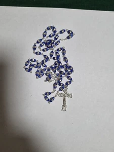 Rosenkranz Edelkristall Echt Silber 925, blau - Bild 1 von 8