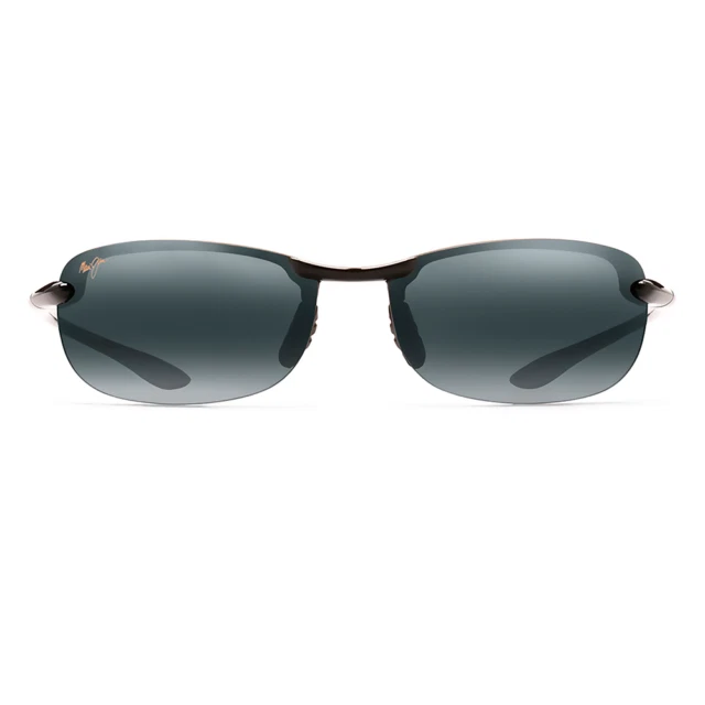 Maui Jim 405-02 Makaha Wrap Sunglasses Polarised Fishing - Gloss Black Gray