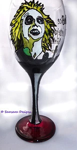 Beetlejuice Wine Glass Tim Burton Goth Geek Gift Halloween - Picture 1 of 4
