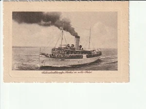 Cartolina NAVE << piroscafo rapido da salone "Hertha" in viaggio completo...>> s/w cartolina kl 1925 - Foto 1 di 2
