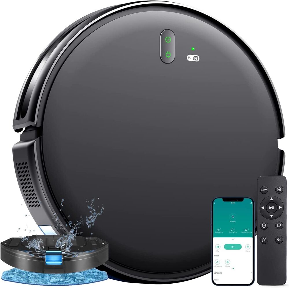 Robot Vacuum and 2 in 1 Mop,Wi-Fi Alexa & Google Voice,2000Pa Max for Hard Floor