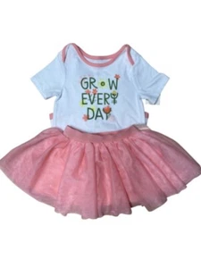 Cat & Jack Toddler Girl Neon Orange 2pc Bunny Top and Skirt Set Size 18Months - Picture 1 of 3