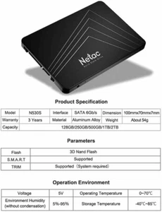 Netac Internal SSD SATA M.2 NVMe PCIe Internal Solid State Drive PC Laptop Lot - Picture 1 of 30