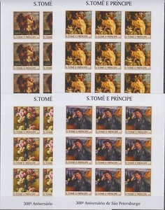 ST803I9. S.Tome and Principe - postfrisch - Kunst - 9 Blatt à 9 - imperf - Bild 1 von 2